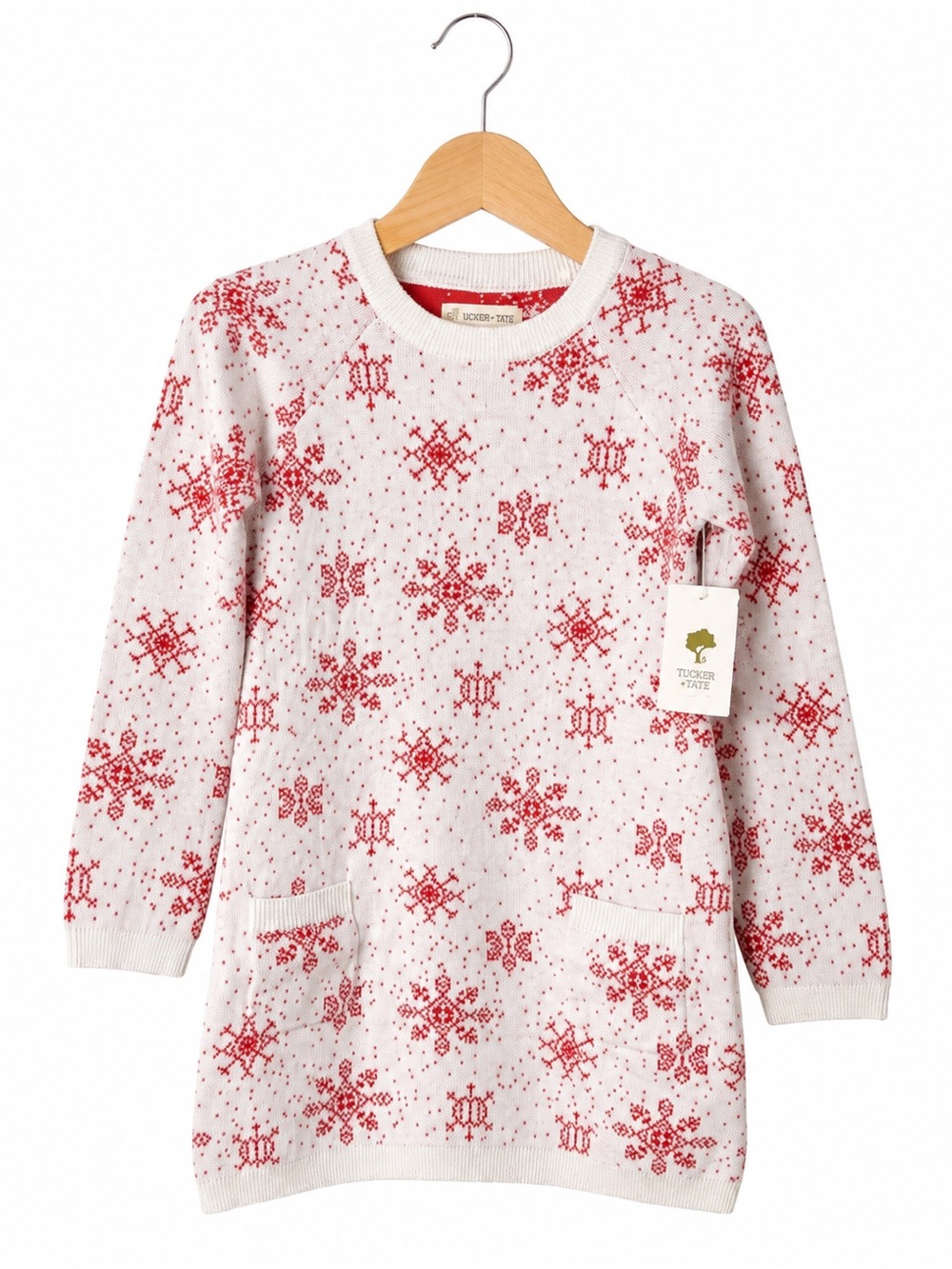 Tucker + Tate Girls Snowflake Sweater Dress Size 5T Christmas Winter NWT